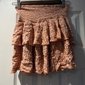 Orange Floral Women's Skirt